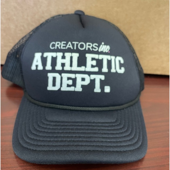 Creators Inc Athletic Dept Trucker Hat Foam Mesh Snapback Rope Cap Black White - Picture 1 of 6